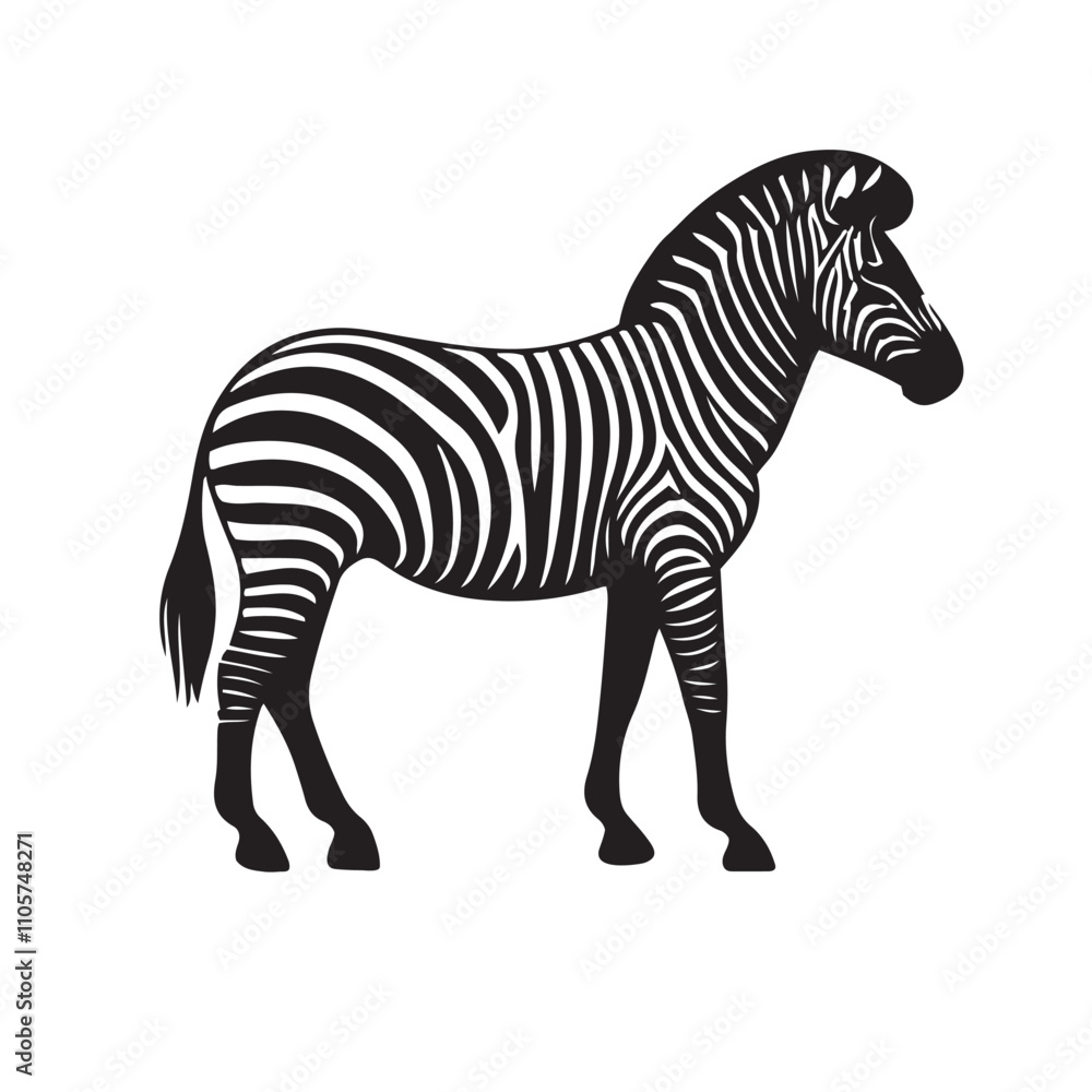 Obraz premium zebra vector, zebra icon, silhouette of zebra crossing vector illustration, zebra silhouette, icon logo