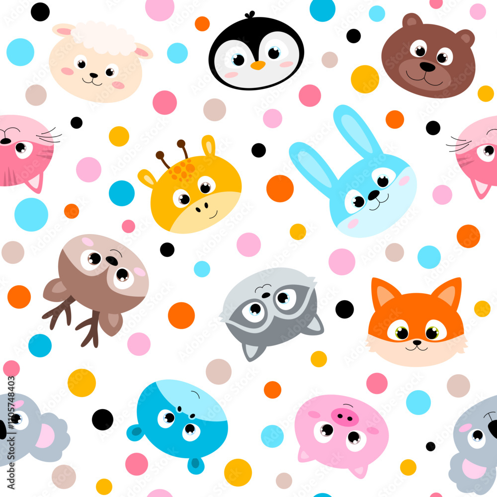 Naklejka premium seamless pattern with animals