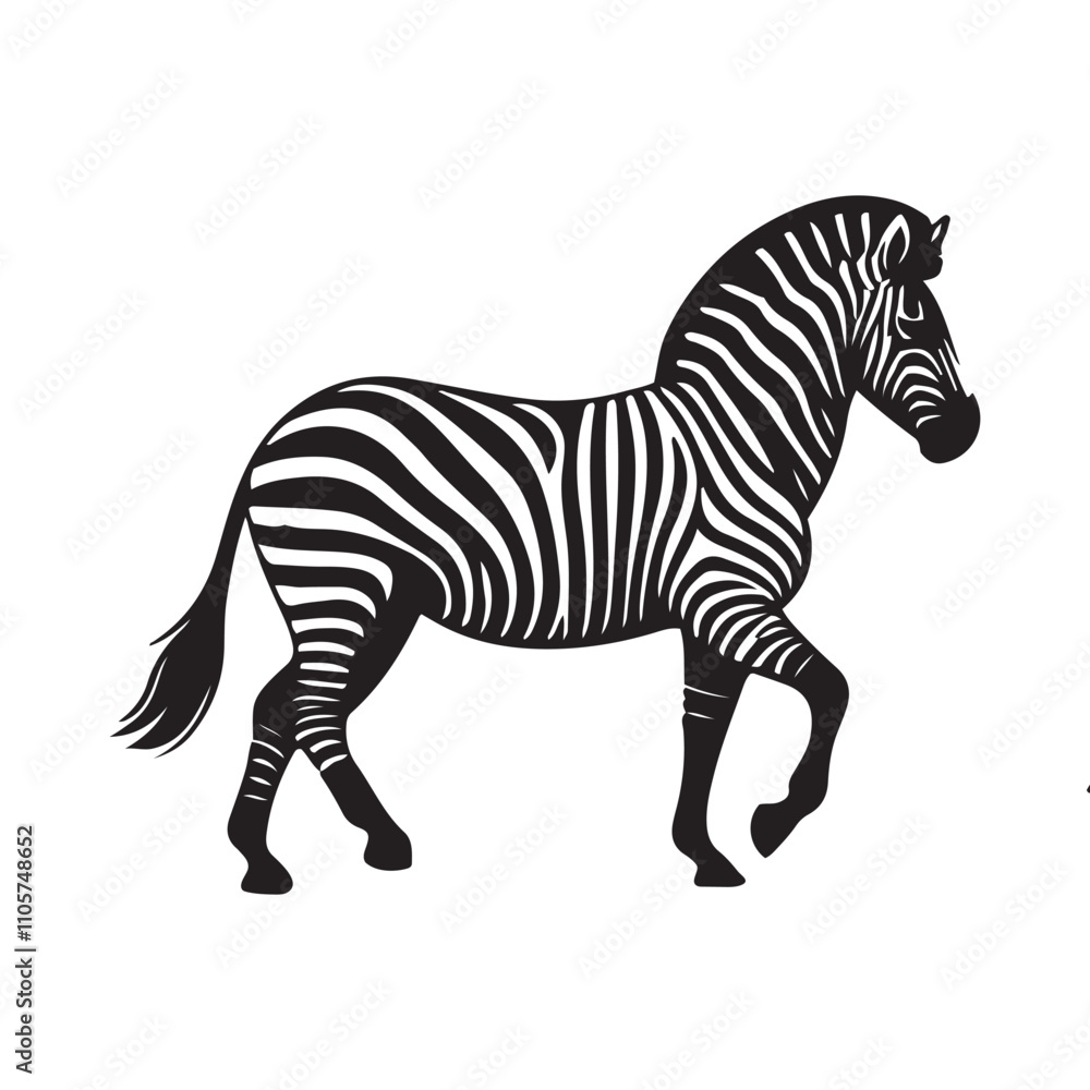 Obraz premium zebra vector, zebra icon, silhouette of zebra crossing vector illustration, zebra silhouette, icon logo