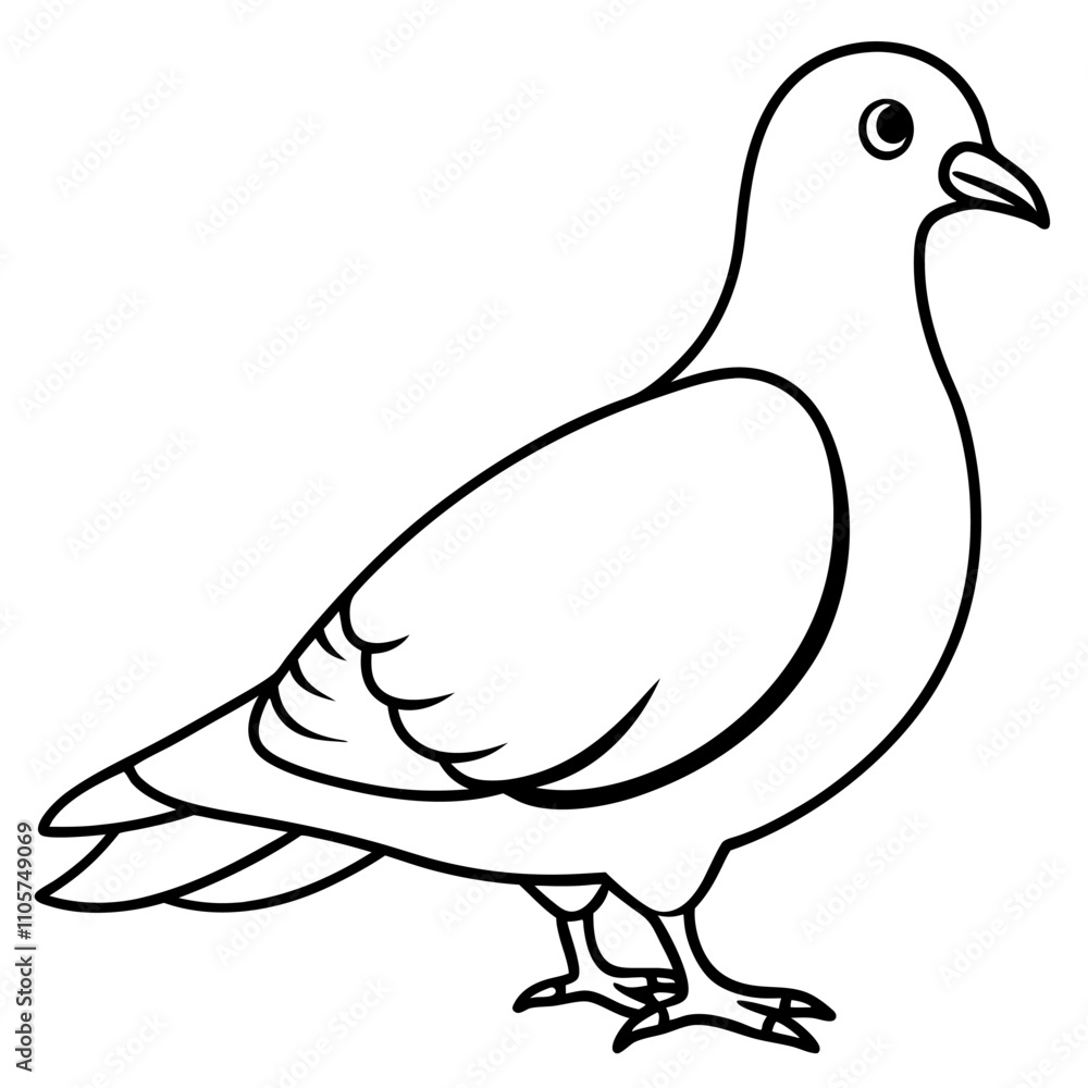 Obraz premium a dove doodle sketchy vector silhouette illustration with a white background 