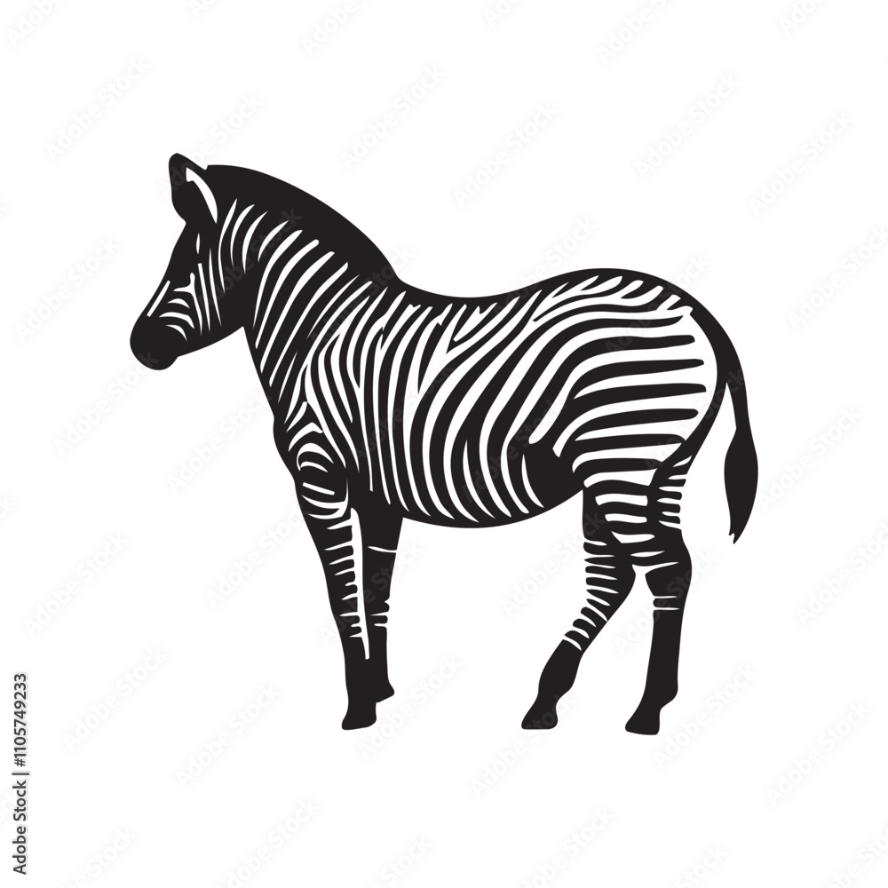 Fototapeta premium zebra vector, zebra icon, silhouette of zebra crossing vector illustration, zebra silhouette, icon logo
