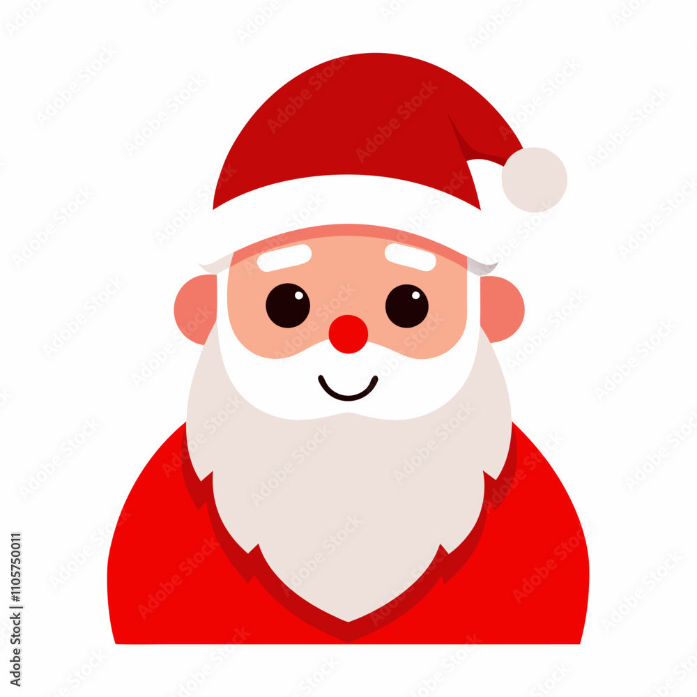 smiling santa claus icon symbol vector illustration in red color with white background for photo overlays t-shirt prints, and flyer poster designs smiling santa claus icon symbol vector illustration in red color with white background for photo overlays t-shirt prints, and flyer poster designs