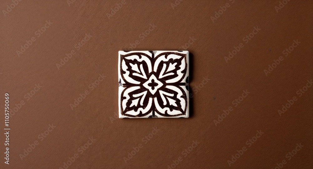 Tile Piece on Brown background design Tile Piece on Brown background design