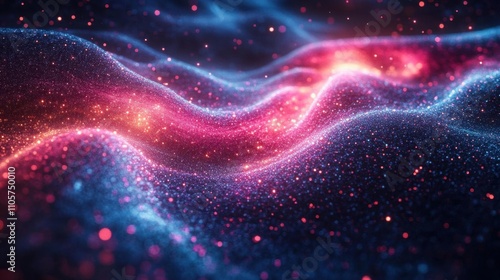 Cosmic fractal spirals with glowing pastel veins, swirling particle effects, and holographic textures