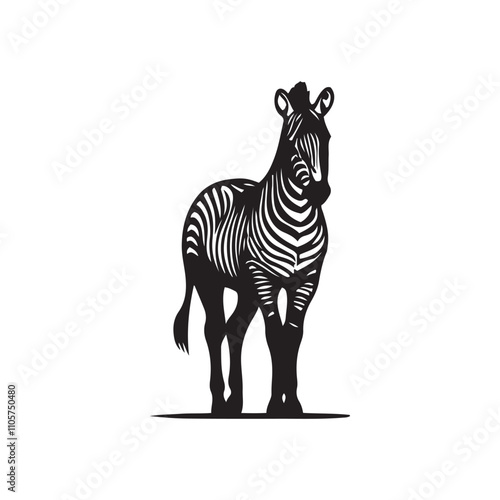 zebra vector, zebra icon, silhouette of zebra crossing vector illustration, zebra silhouette, icon logo