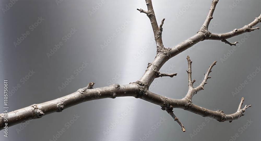 Twig Branch on Silver background design Twig Branch on Silver background design