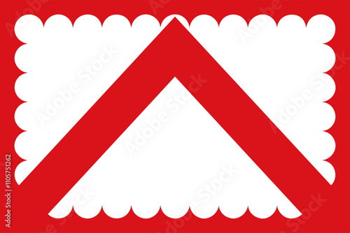 Quadro su tela Flag of the Belgian municipality of Kortrijk. Vector Illustration
