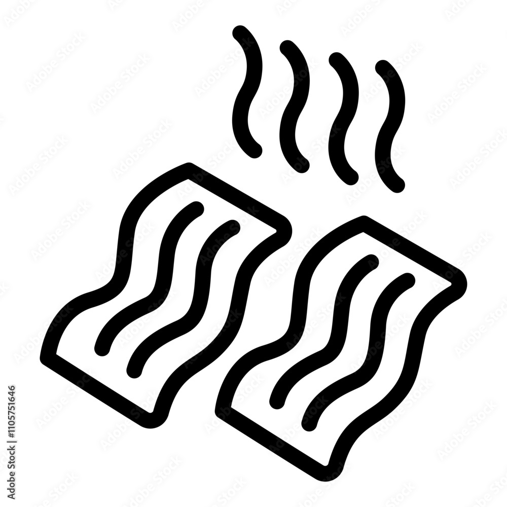 Dried meat icon. Vector line icon Dried meat icon. Vector line icon