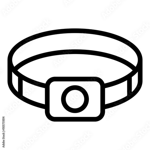 Head torch icon. Vector line icon