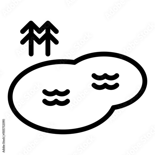 Lake icon. Vector line icon