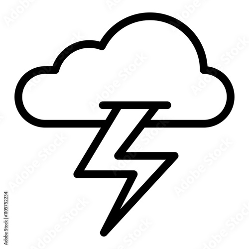 Thunder icon. Vector line icon