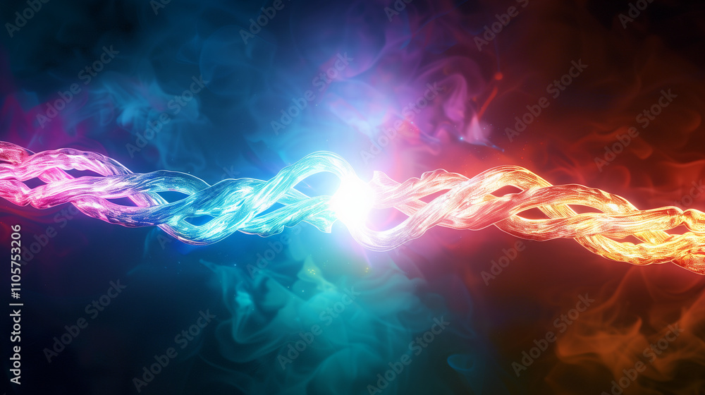 Fototapeta premium Kabel schlagen Funken beim berühren, schwarzer Hintergrund