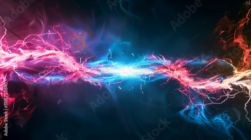 Kabel schlagen Funken beim berühren, schwarzer Hintergrund