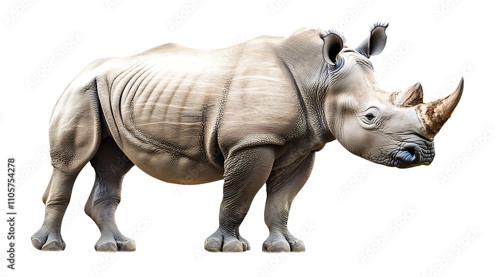 white rhinoceros isolated on white white rhinoceros isolated on white