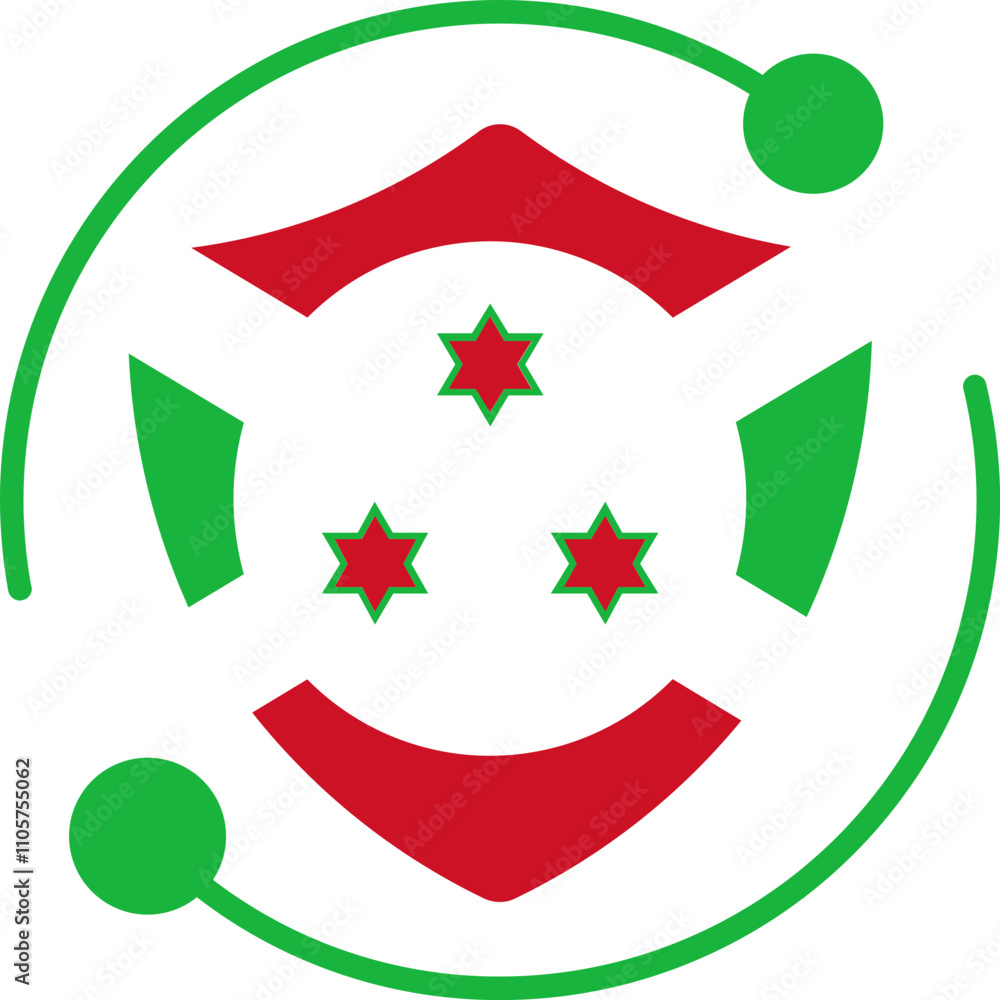 Security Icon in Burundi Flag Security Icon in Burundi Flag