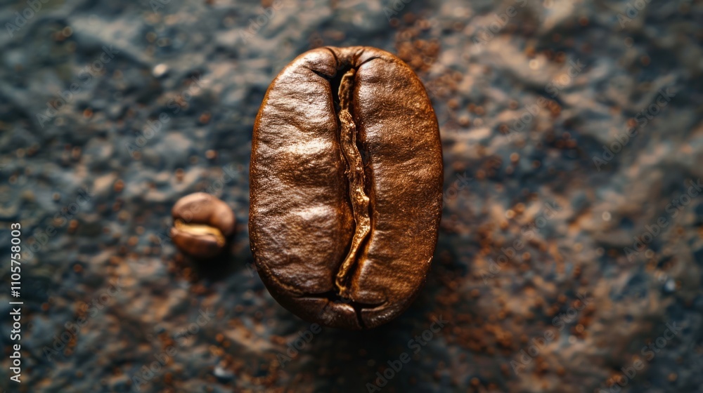Fototapeta premium A single large coffee bean in the center.