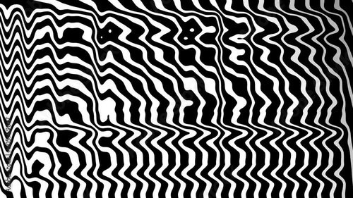 Abstract Black and White Wavy Lines Illusion Design