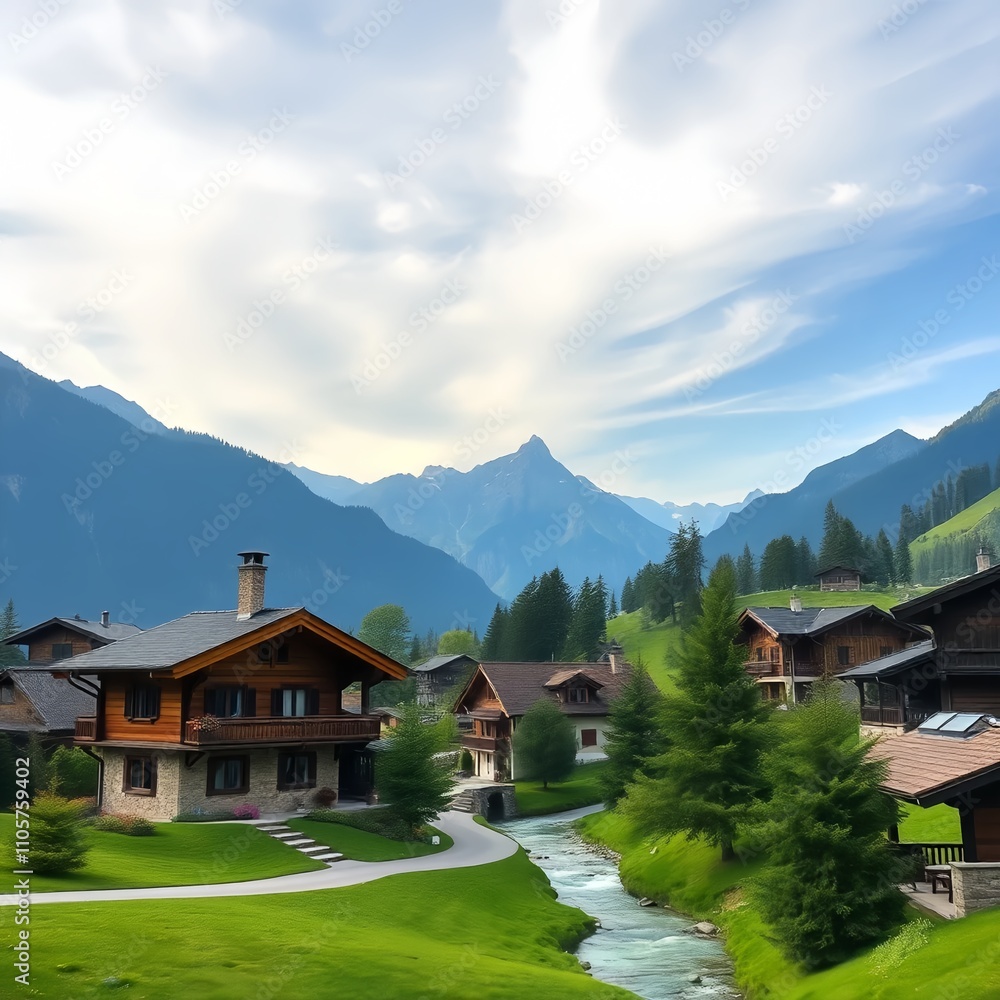 Serene Alpine Retreat: Harmony of Nature and Tranquility Serene Alpine Retreat: Harmony of Nature and Tranquility