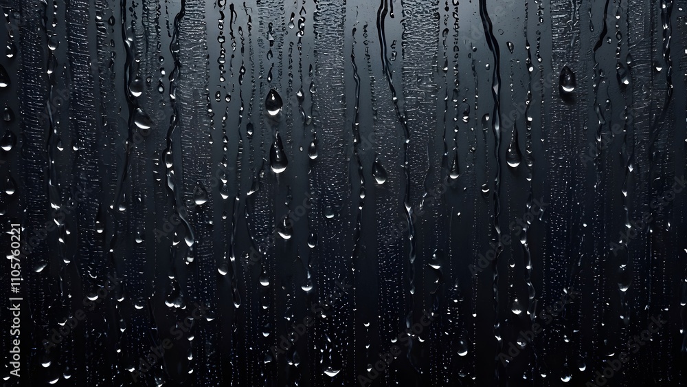 Rain Overlay on Glass Creating a Moody Atmosphere with Water Droplets and Streaks at Night Rain Overlay on Glass Creating a Moody Atmosphere with Water Droplets and Streaks at Night
