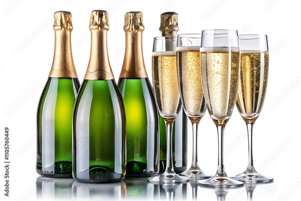 champagne bottle and glass