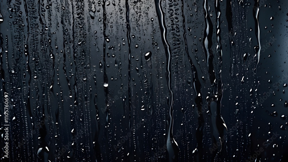 Rain Overlay on Glass Creating a Moody Atmosphere with Water Droplets and Streaks at Night Rain Overlay on Glass Creating a Moody Atmosphere with Water Droplets and Streaks at Night