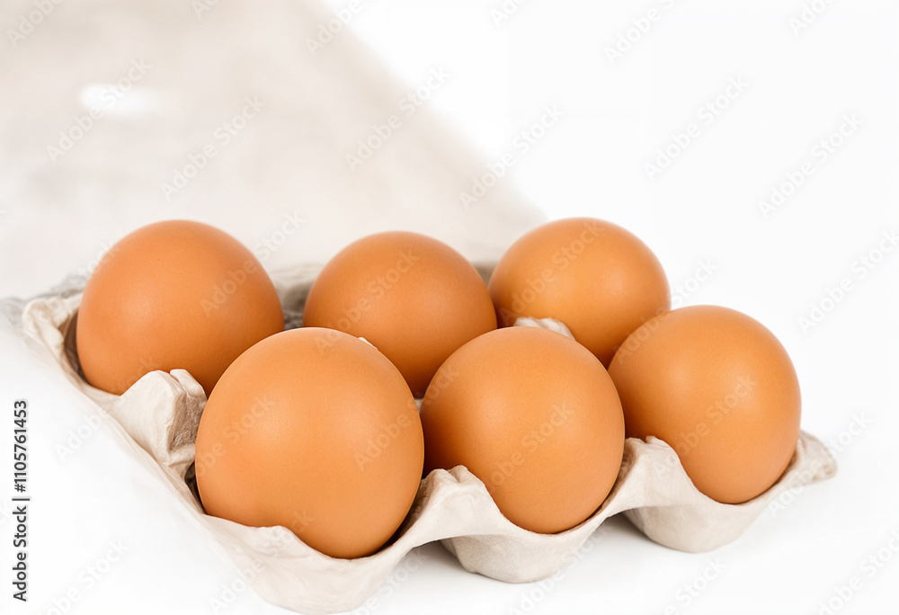 brown eggs sit inside a cardboard container. brown eggs sit inside a cardboard container.