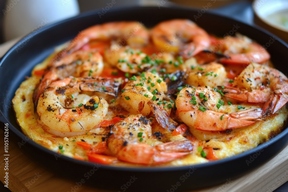 Korean Seafood Pancake. Delicious Korean Meal with Oriental Flavors Korean Seafood Pancake. Delicious Korean Meal with Oriental Flavors