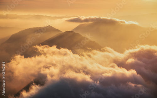 clouds over the mountains