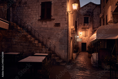 Street in old town of Kotor, Montenegro