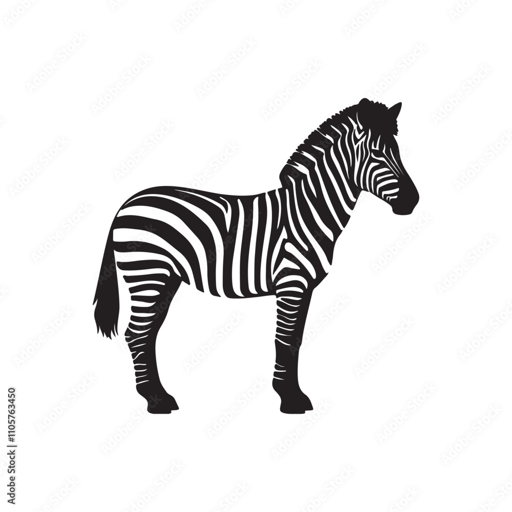 Obraz premium zebra of a silhouette vector design white background
