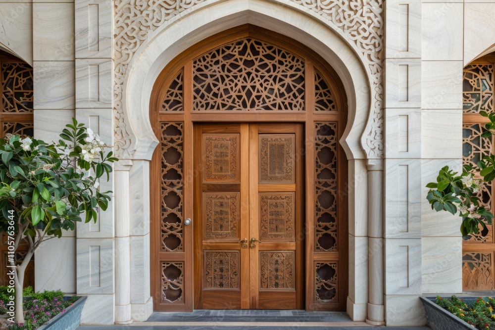 Obraz premium Beautiful Islamic Architectural Door Design in Dubai