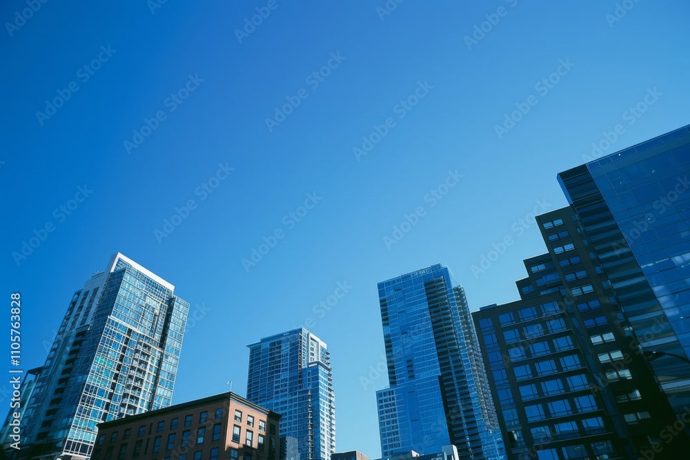 Clear Skyline Under Bright Blue Sky Clear Skyline Under Bright Blue Sky