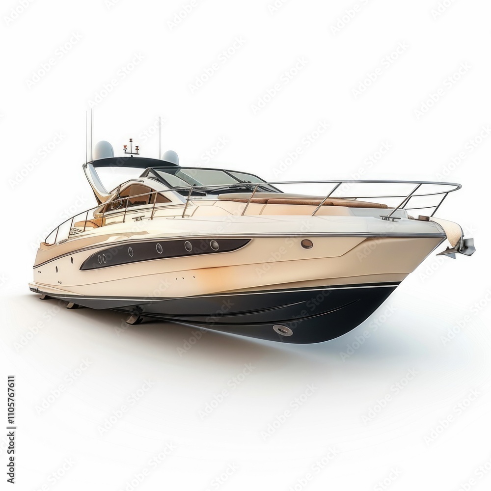 Motor boat on white background. Motor boat on white background.