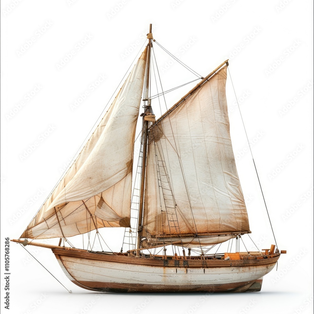 Obraz premium Sailboat under the white background