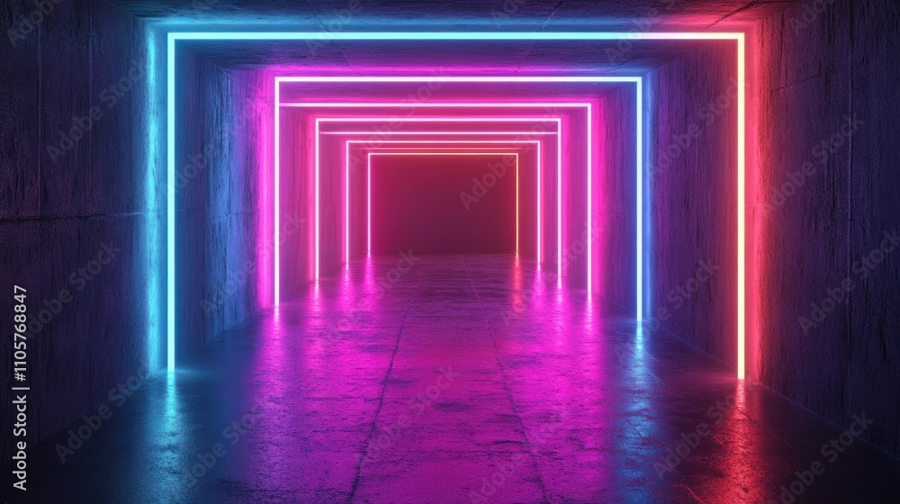 abstract glowing neon light rectangle frame background abstract glowing neon light rectangle frame background