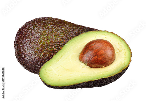 avocado isolated on white clipping path