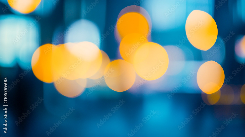 Obraz premium Bokeh effect captures soft lights and colors in a bustling urban environment