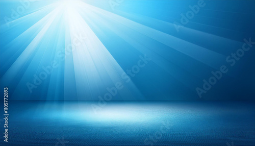 Panoramic abstract blue background for product presentation