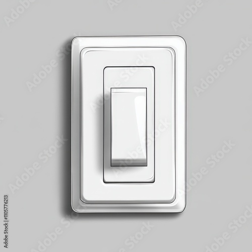 Lightswitch on Wall Off. Electricity Cover Concept with Outline Design