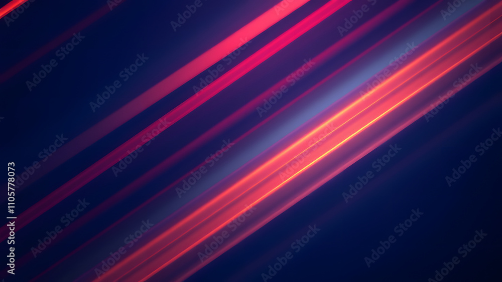 A diagonal motion blur effect with streaks of red, orange, and white on a dark blue background