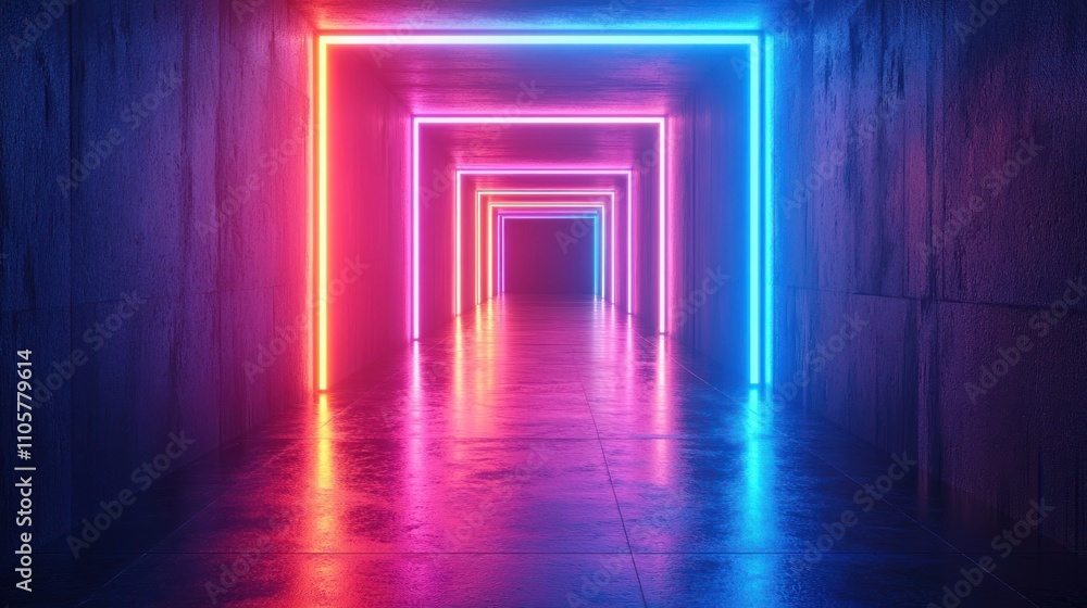 abstract glowing neon light rectangle frame background abstract glowing neon light rectangle frame background
