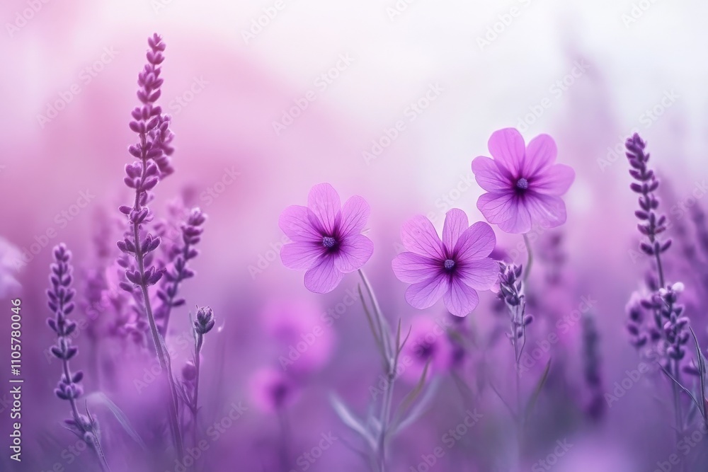 Malva: Mauve Flower in a Beautiful Summer Field