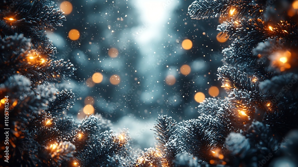 Glowing Fairy Light Frame with Soft Golden Illumination on Dark Background Glowing Fairy Light Frame with Soft Golden Illumination on Dark Background