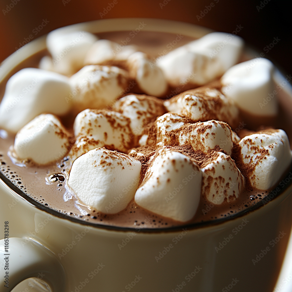 Close-up of a hot chocolate mug with marshmallows Close-up of a hot chocolate mug with marshmallows