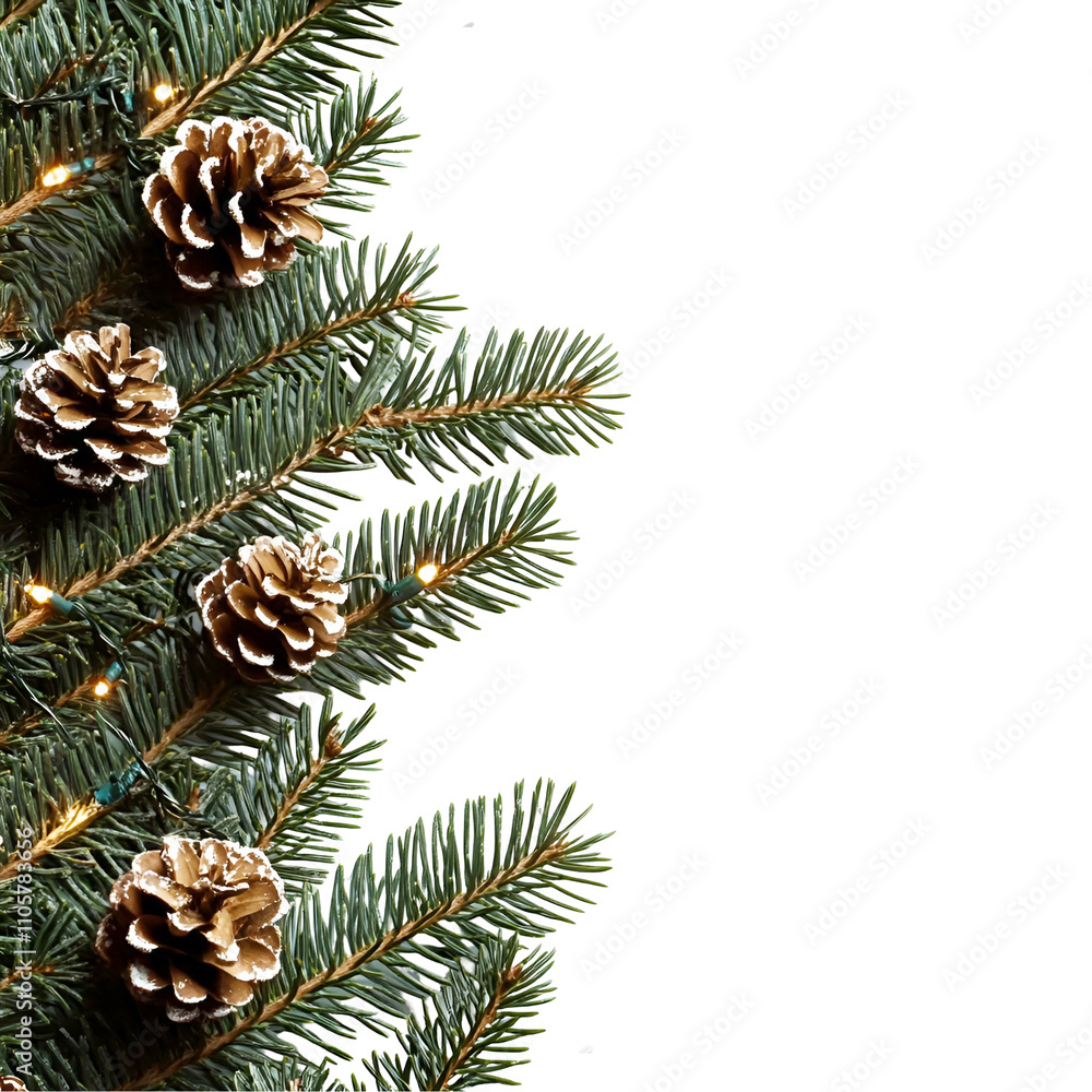 christmas tree branch with cones christmas tree branch with cones