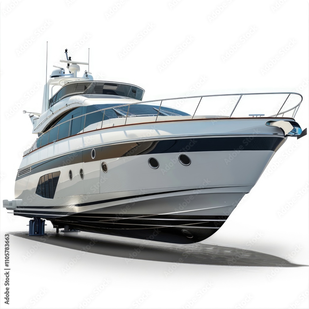 Motor boat docked at berth. Motor boat docked at berth.