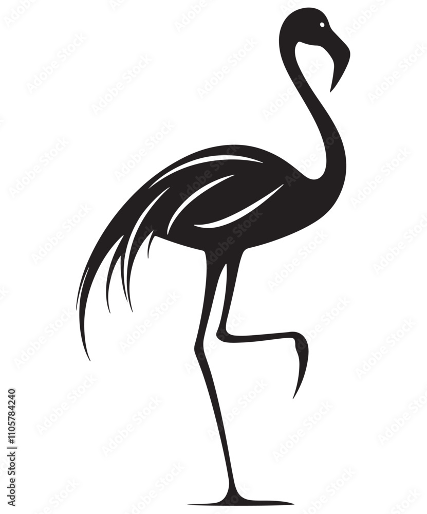 Obraz premium Flamingo silhouette vector.