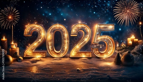 New year greeting card celebration 2025