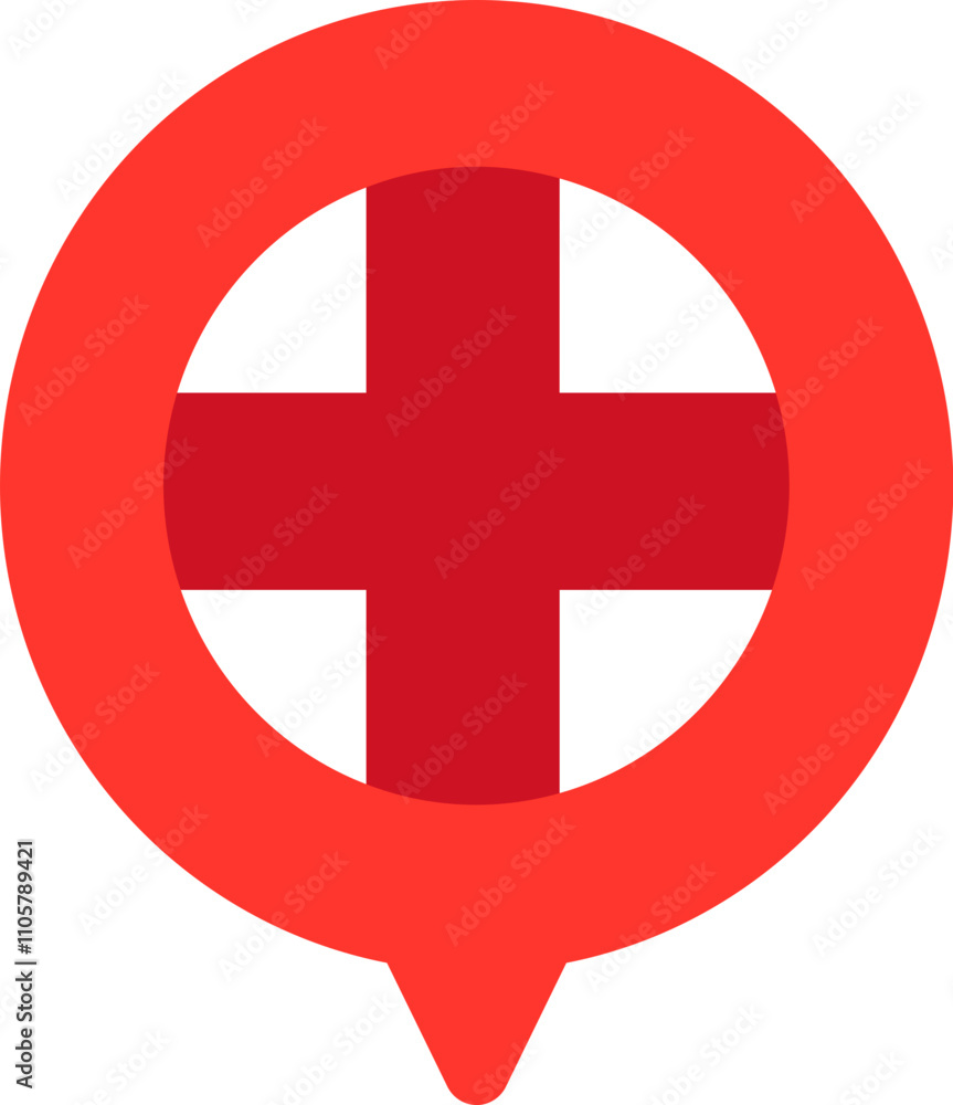 England Flag On Pin Icon England Flag On Pin Icon