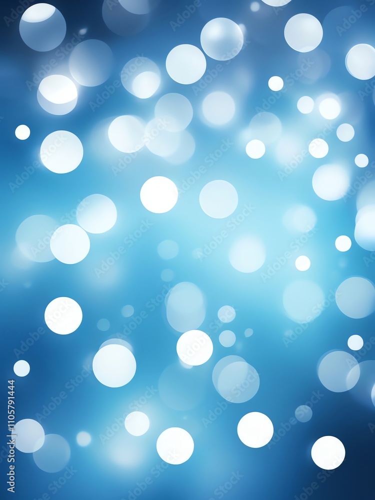 Abstract Blue Bokeh Background: Serene and Sparkling Lights